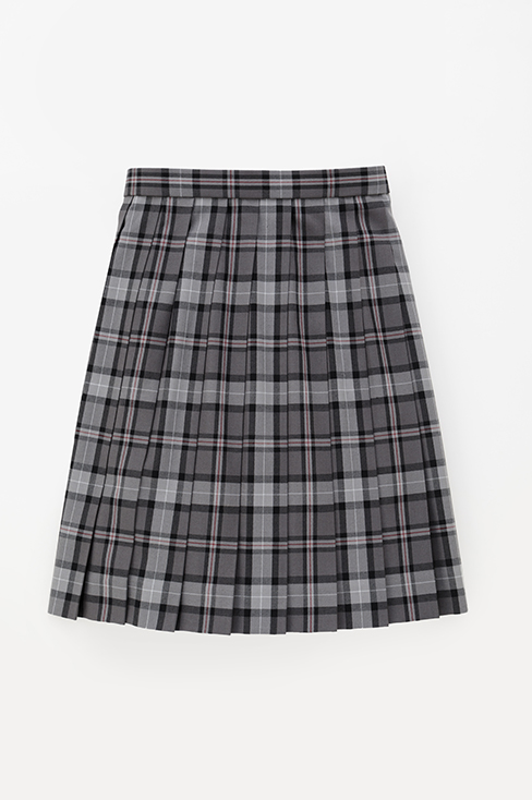 チェックプリーツスカート グレー（48cm丈） / KANKO Harajuku Select