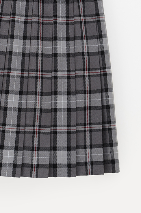 チェックプリーツスカート グレー 48cm丈 Kanko Harajuku Select 公式通販 制服 スクールアイテムのカンコーオンラインショップ原宿
