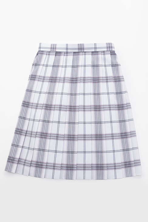 チェックプリーツスカート アイボリー（48cm丈） / KANKO Harajuku Select