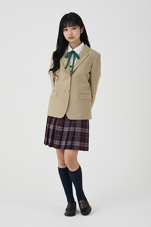 チェックプリーツスカート エンジ（48cm丈） / KANKO Harajuku Select 