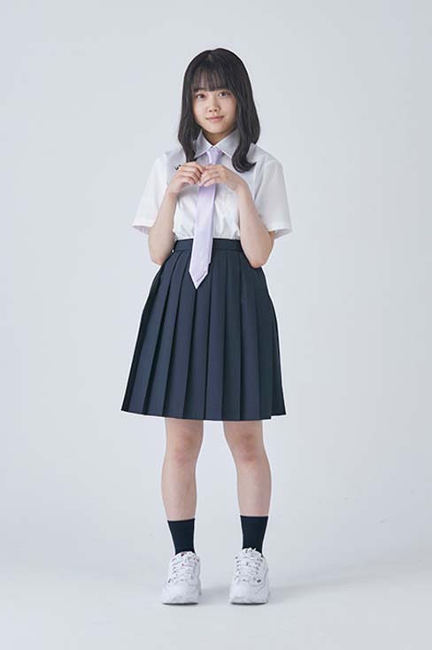 無地 夏プリーツスカート ネイビー グレー / KANKO Harajuku Select